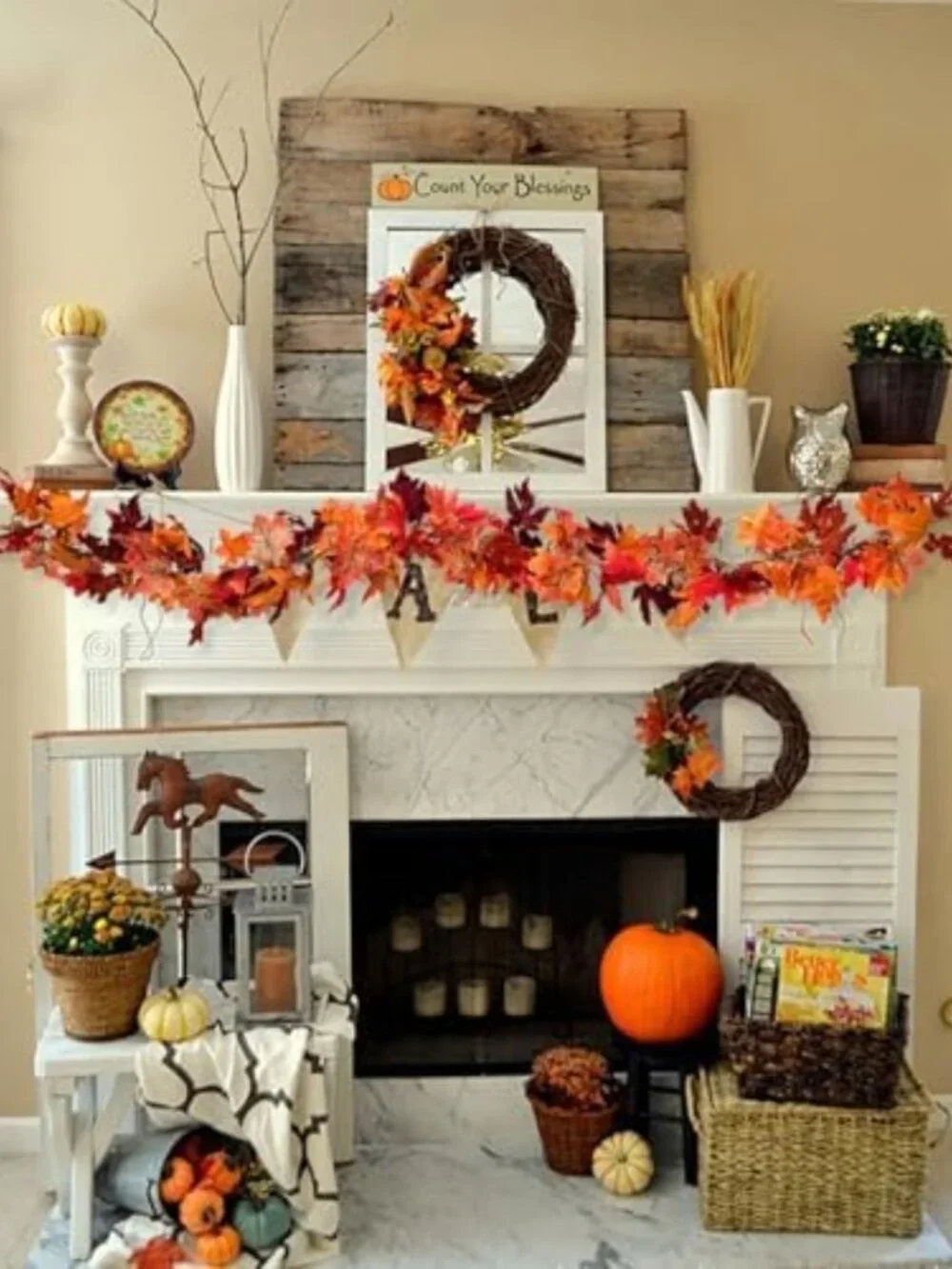 6 Pack Autumn Maple Leaf Garland - 5.9Ft Hanging Vine for Thanksgiving Decor